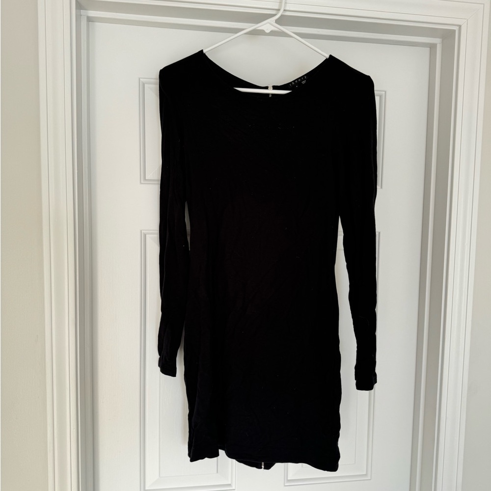 Theory Black Zipper Dress